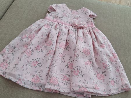 Baby Kleid rosa mit Blumenmuster Grösse 74-80 neu