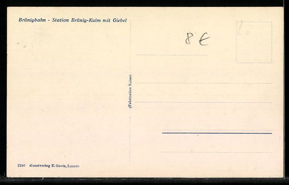 Cartoline postali: Brünigbahn, Station Brünig-Kulm mit Gi – Usato da Berlin venduto da bartko-reher 1