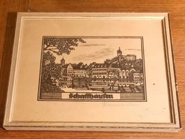 Schaffhausen Original-Holzschnitt Hugo Boeschenstein signt.