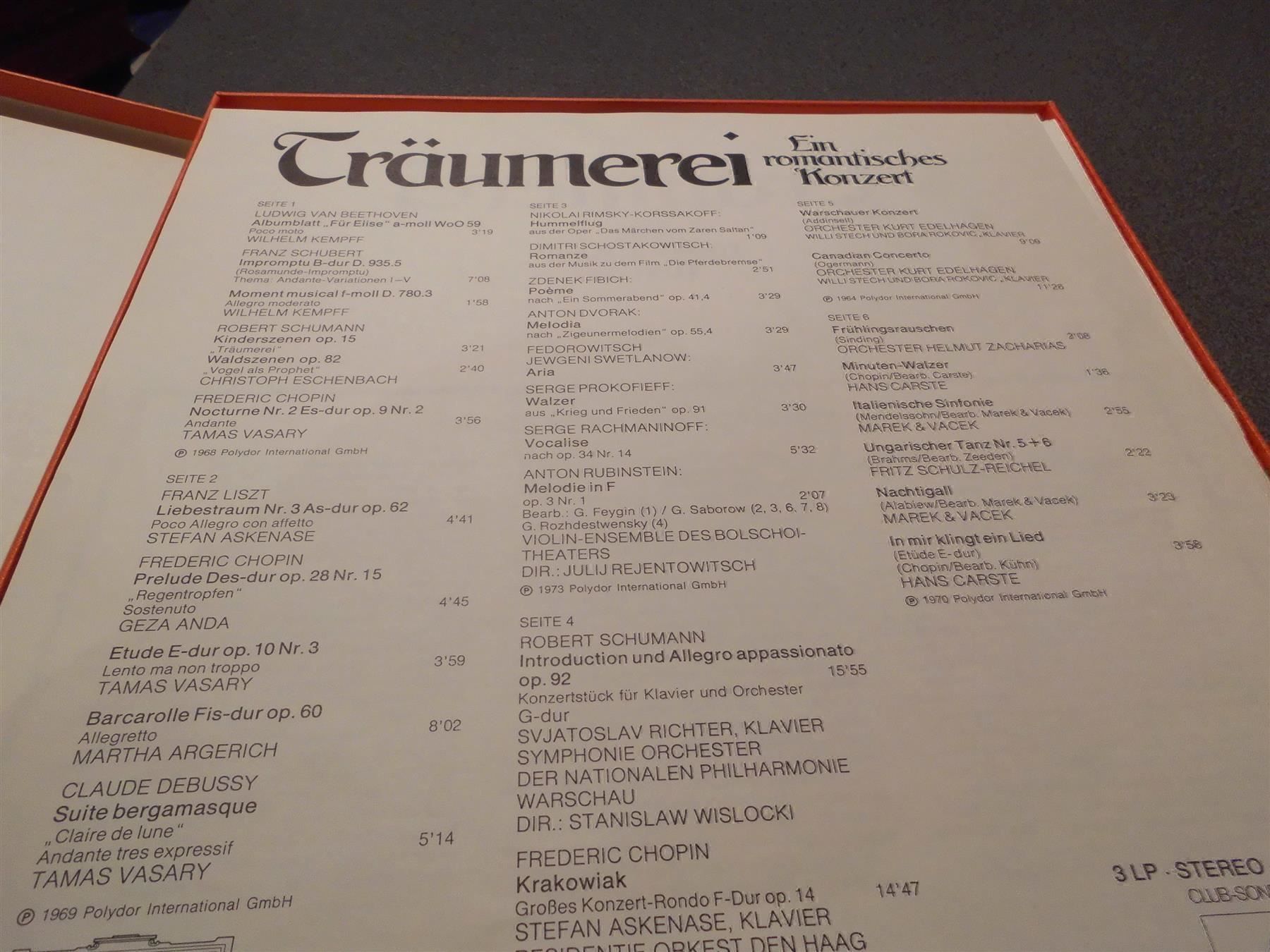 Schallplatten: Schallplatte Träumerei, Ein romantisches – Gebraucht aus Zürich von abraxas1291 1