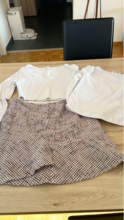 Ensemble élégant jupe et 2 top, taille 38, parfait!