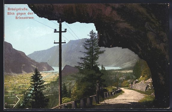 Cartoline postali: Brienzersee, Brünigstrasse mit Seeblick – Usato da Berlin venduto da bartko-reher