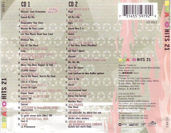 CD: 2-CD V.A. - Bravo Hits 21 (1998) – Usato da Möriken AG venduto da mineralia 1
