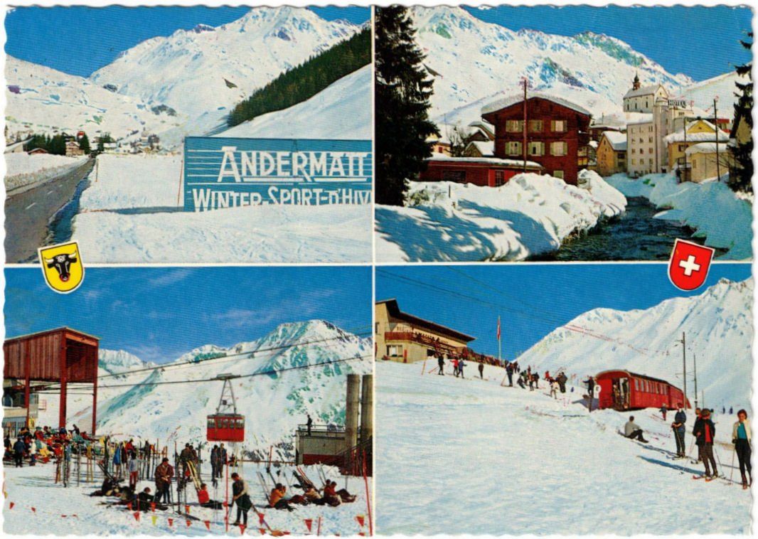 Cartoline postali: Andermatt - 4 Bild AK – Usato da Binningen venduto da Mountainrider
