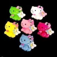 5 appliques résine Kitty ourson mixtes