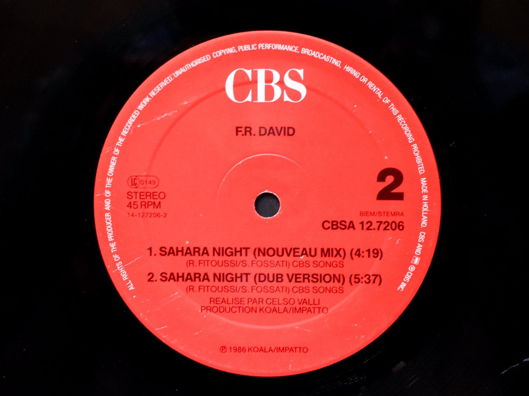 Dischi in vinile: F.R. David - Sahara Night (Maxi Single) – Usato da Belmont-sur-Yverdon venduto da ag97 3
