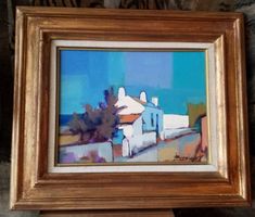 Huile s/panneau "Ile d'Yeu", signé, encadré