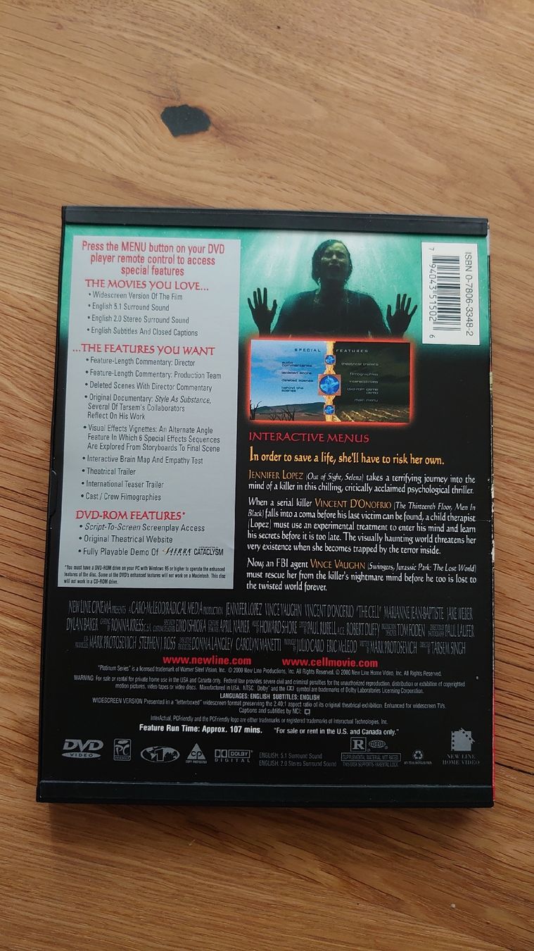 Tutti i DVDs: The Cell - His mind ist her prison – Usato da Pfäffikon SZ venduto da Wild0 1