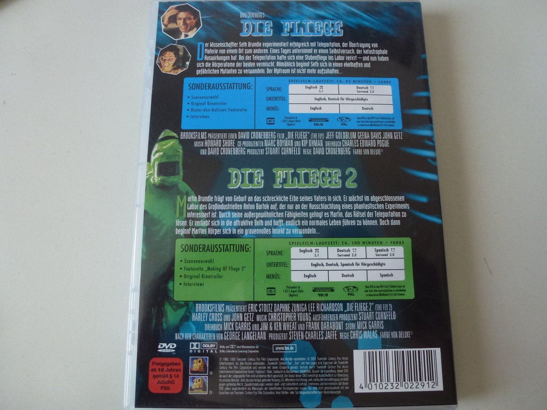 Alle DVDs: Die Fliege 1 & 2 (2 DVDs) – Neu (gemäss Beschreibung) aus Bern von Frebo 1