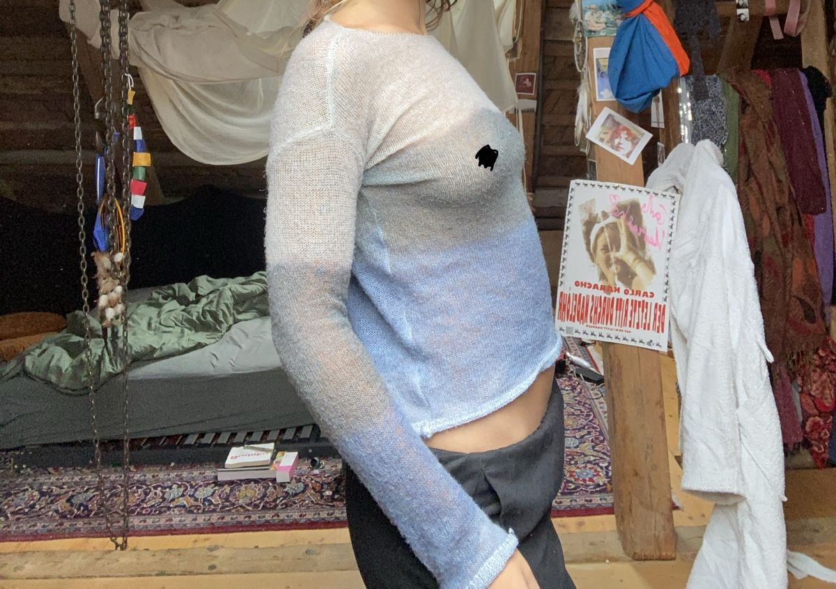 Top: Pullover Langärmeliges Top gehäkelte Obtik – Usato da Rehetobel venduto da Jahbleh 1