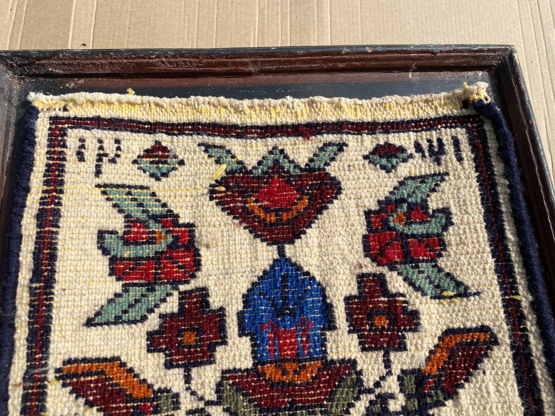 Tappeti: alter Hamadan Teppich 28x23cm mit Rahmen‪ – Usato da Vacallo venduto da cri_229f 4