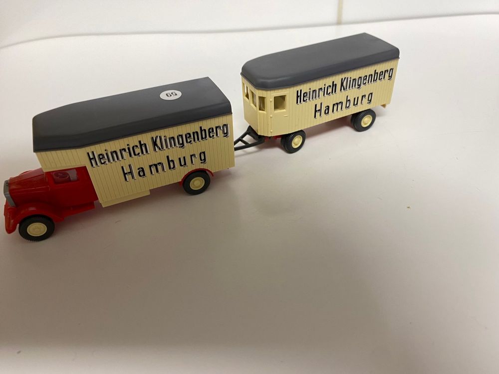 Wiking LKW Anhängerzug Umzugsunternehmen H. Klingenberg 59 1
