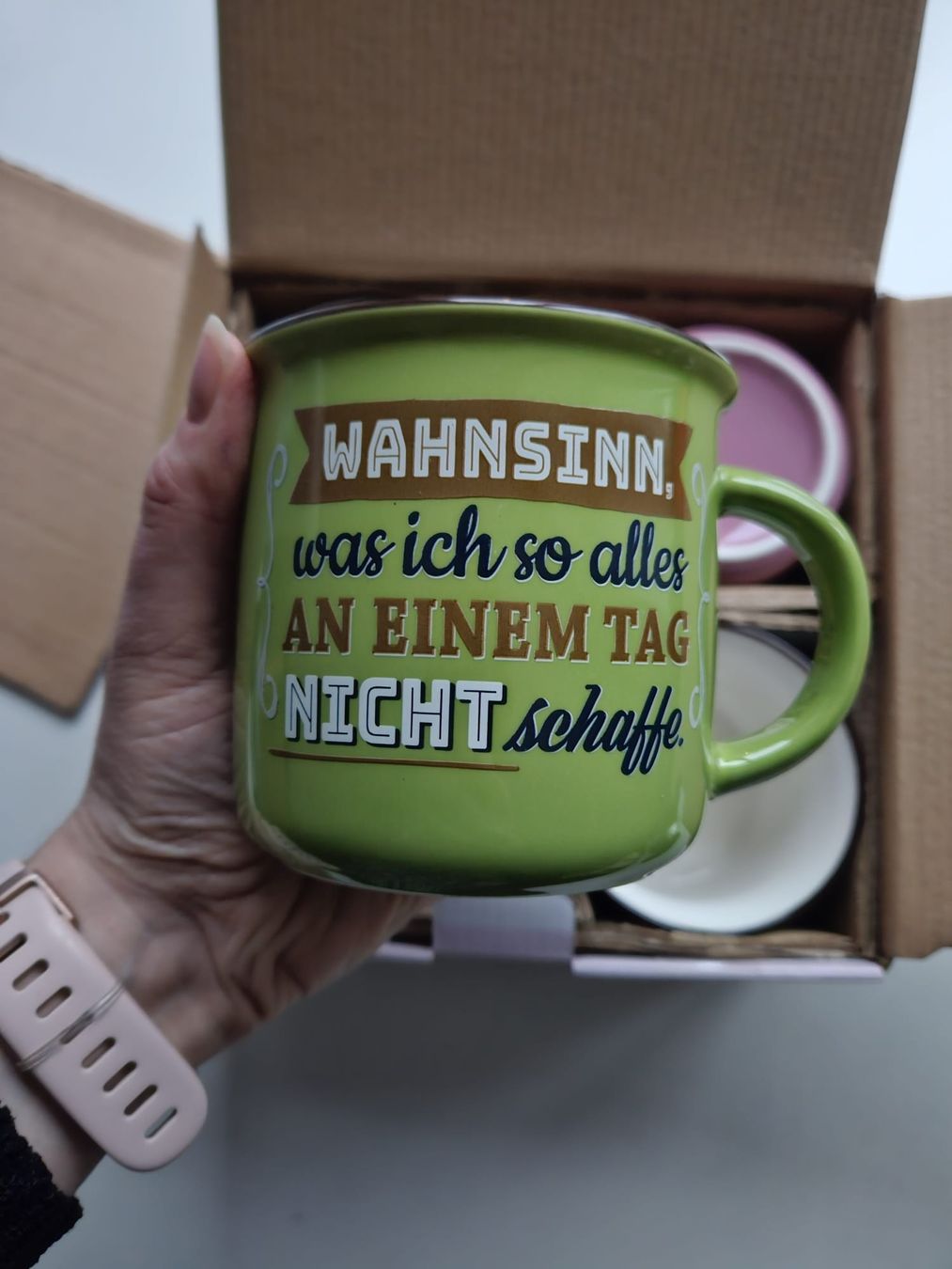 Tassen: 4er-Set Kaffeetassen mit Spruch – Neu und originalverpackt aus Schaffhausen von sabrina915 6