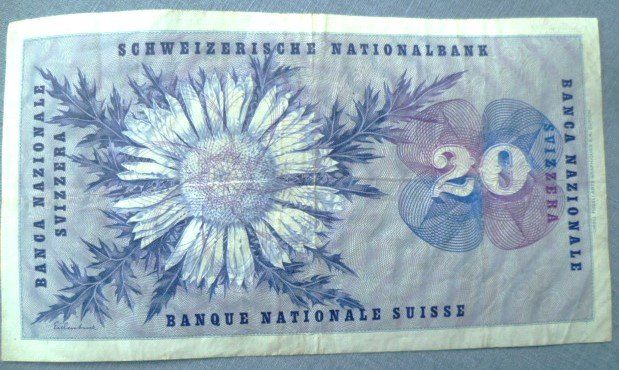 Banknoten: 20 Fr. Banknote Jg. 1967 – Gebraucht aus Effretikon von Heimstudio 2