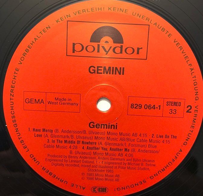Dischi in vinile: Gemini - Gemini (LP) – Usato da Grüningen venduto da azulgrisvinyl 3