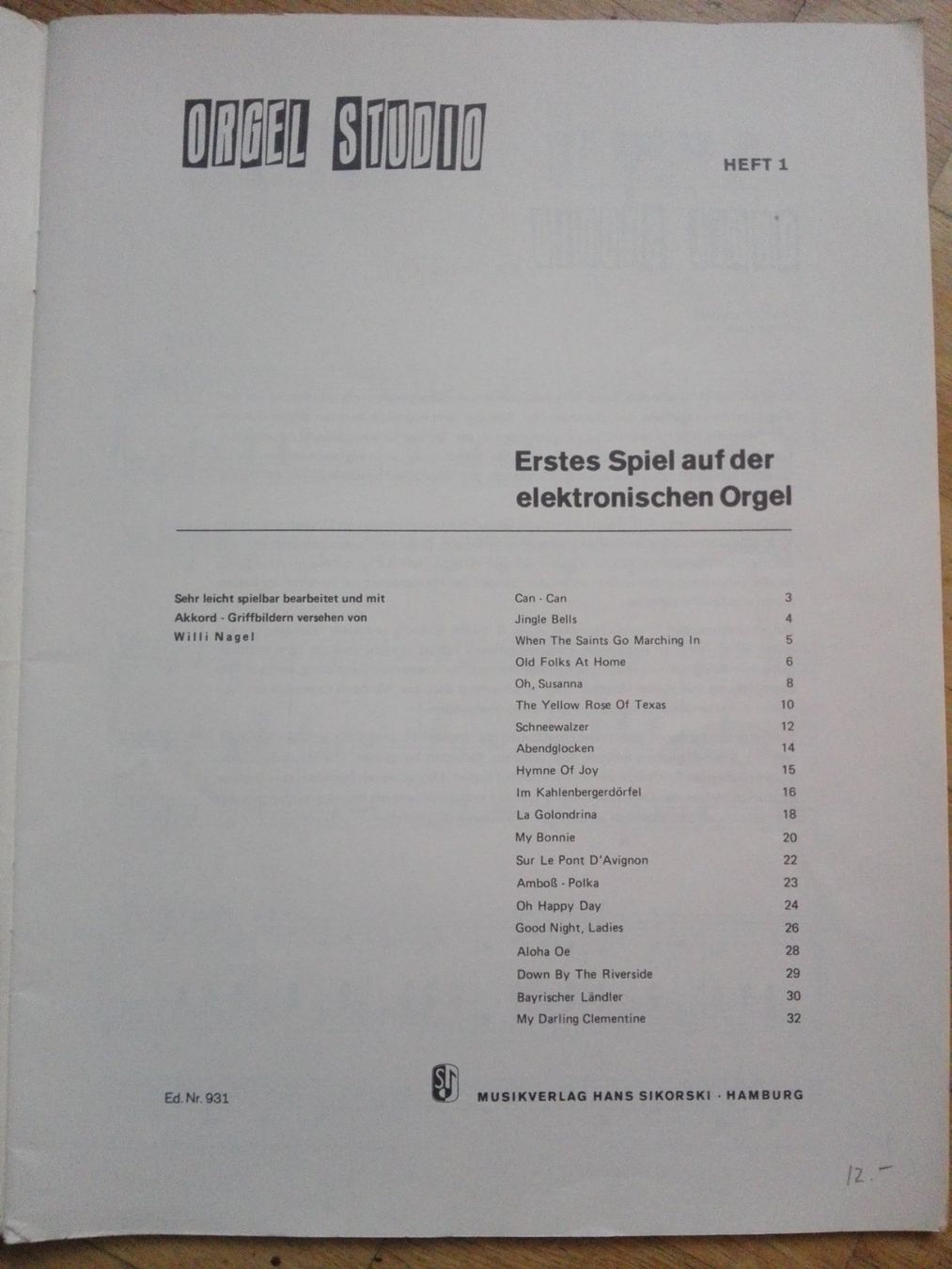Livres: Orgel Studio - Erstes Spiel auf der Orgel (Heft 1 + 2) ©1972 – D'occasion à St.Gallen par elk2022 2