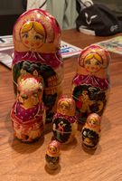 Russische Matrjoschka, 6-teilig, Handbemalt, Vintage Stil
