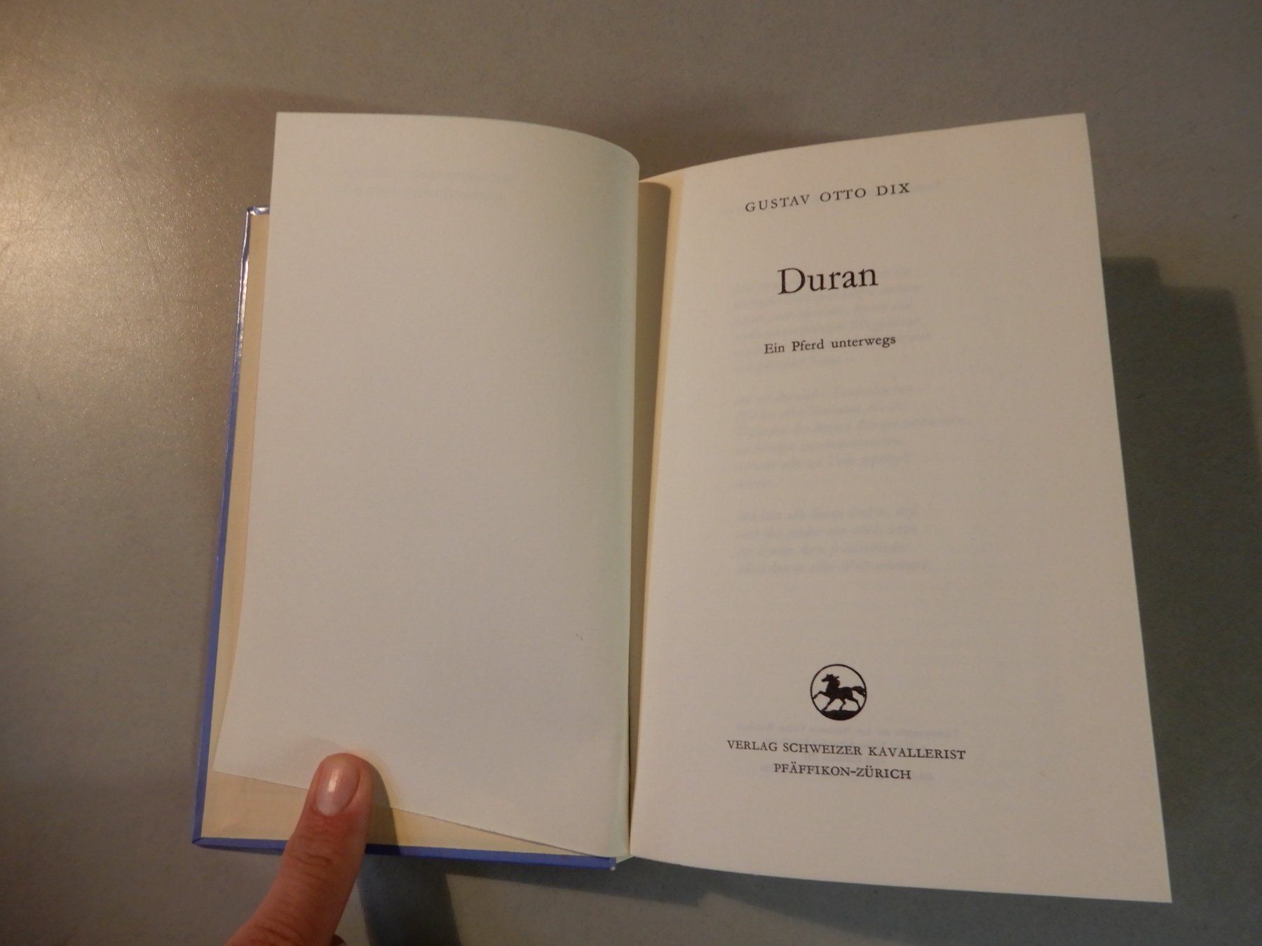 Libri: Gustav Otto Dix - Duran: Ein Pferd unterwegs – Usato da Erstfeld venduto da Mario_boe0 1