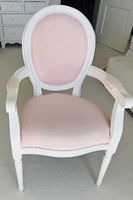 Chaise Fauteuil Blanc Rose style Baroque / Louis XV
