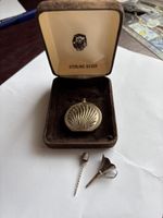 Vintage Sterling Silber Parfümflakon Muschelform mit Trichte