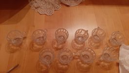 O R K) Vintage Kristall Tässli Tassen 10 Stk.