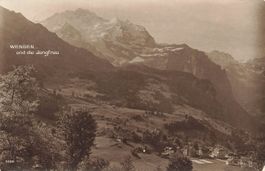 Wengen BE Dorf mit Jungfrau Panorama