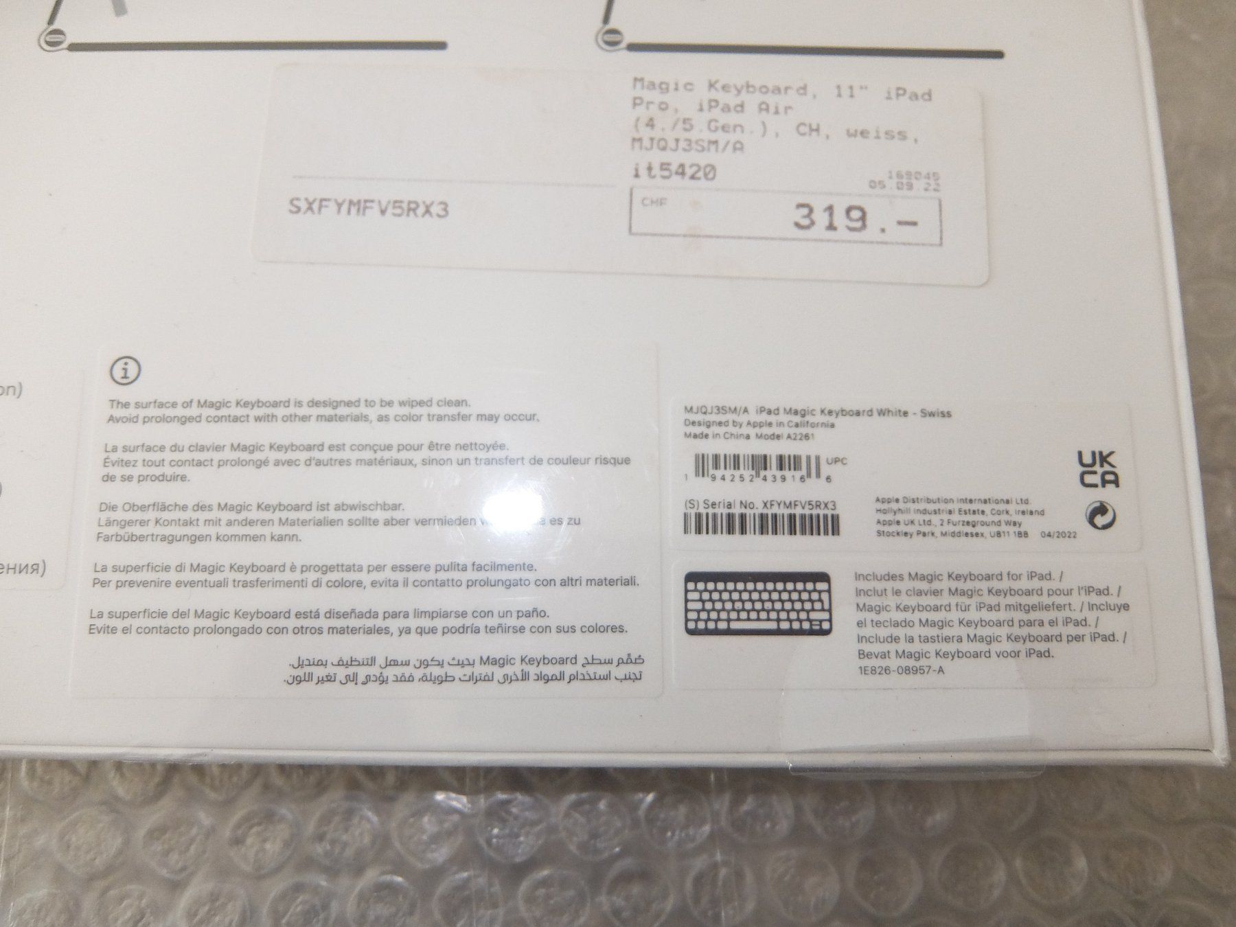 Apple Tastaturen: Apple Magic Keyboard model A2261 Weiss – Neu und originalverpackt aus Basel von Elektronik_Markt 3