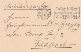 Feldpost Schweizerische Landelsausstellung in Bern 1914