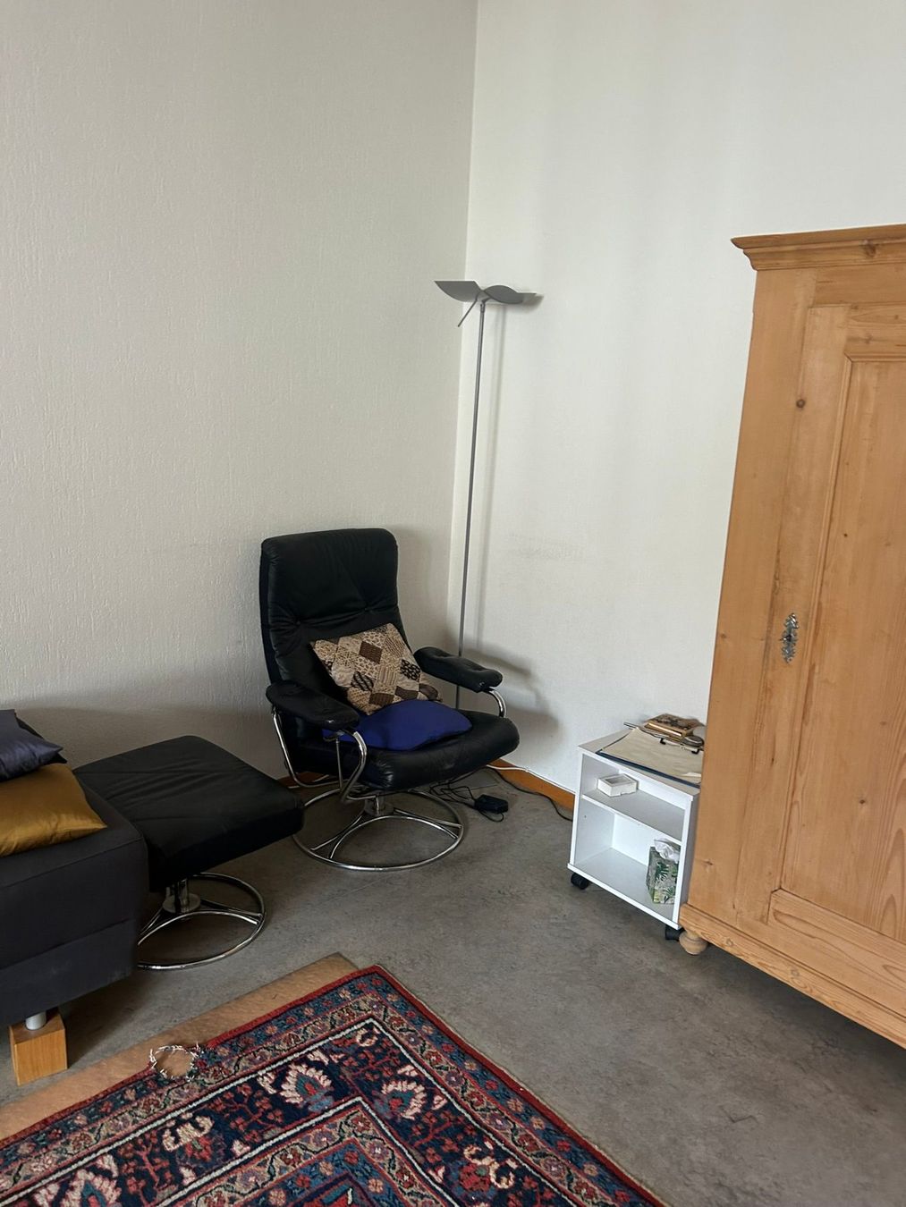 Poltrone: Leder Relaxsessel / Drehsessel schwarz mit Chromgestell – Usato da Winterthur venduto da dan_yyl8 1