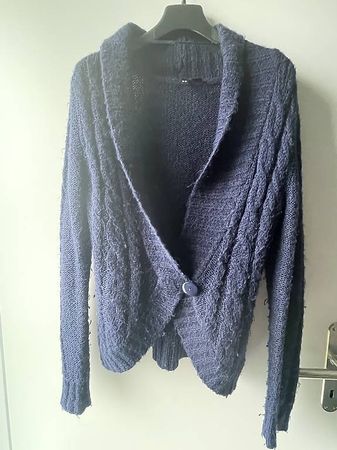 Dunkelblaue Strickjacke, Cardigan, Grösse 38, Herbst
