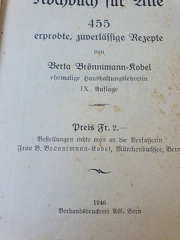 Libri: Altes Kochbuch  – Usato da Bad Ragaz venduto da oeh_nzm9 1