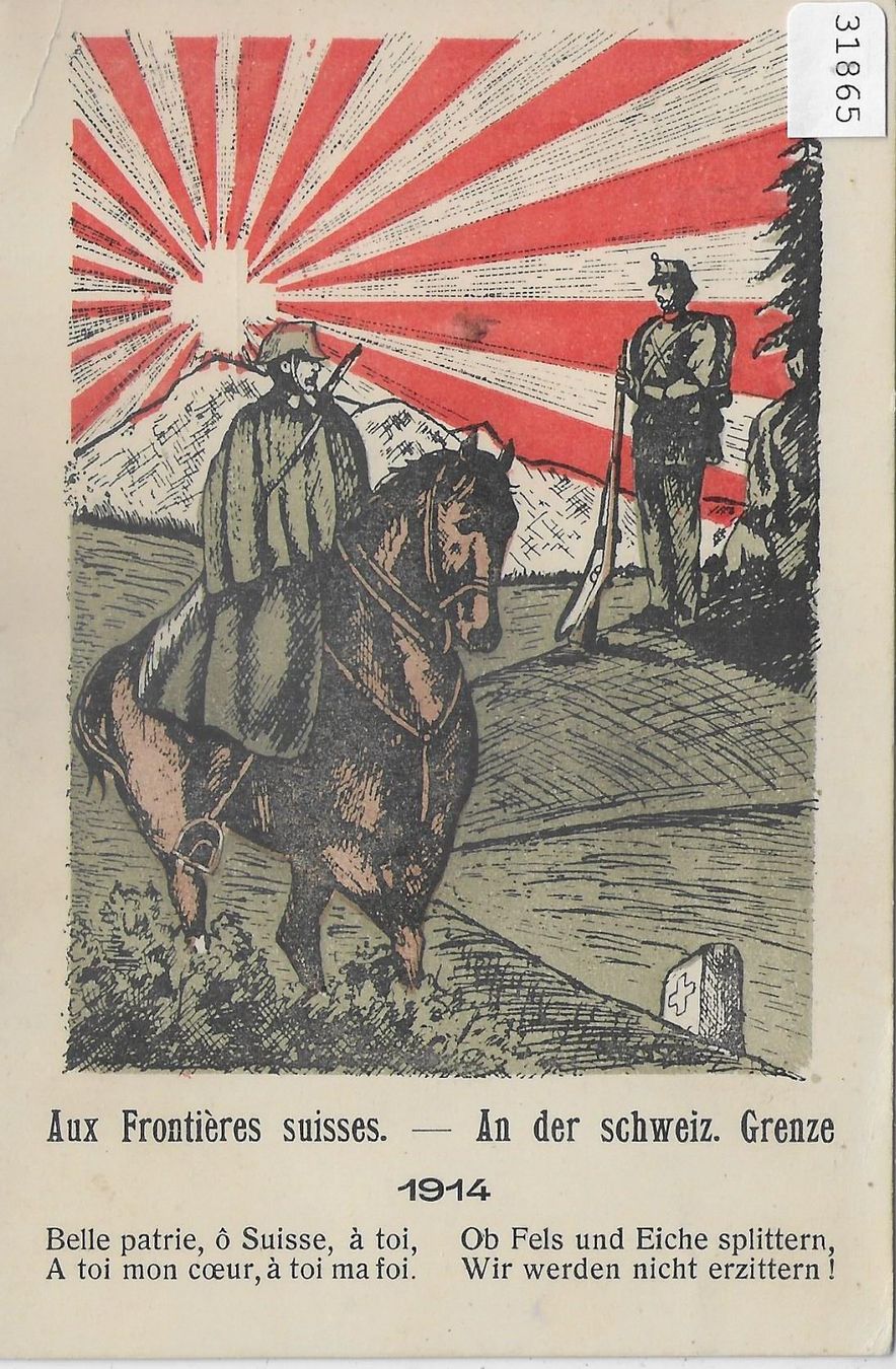 Cartoline postali: Aux Frontieres suisse - An der schweiz. – Usato da Ettingen venduto da Kartenplanet