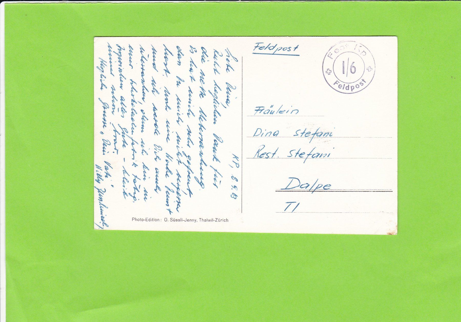 Cartoline postali: Passo San Gottardo, Val Tremola--Feldpost – Usato da St. Peterzell venduto da neckertal 1