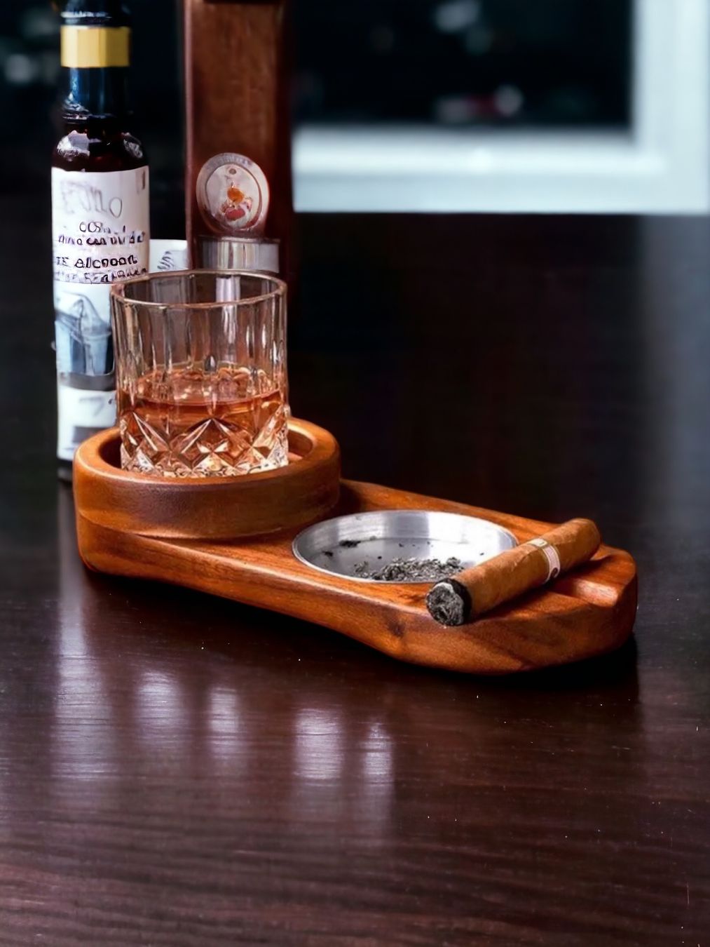 Piatti di portata: Zigarren Tablar Aschenbecher Zigarren Halter Edelstahl Holz – Nuovo e nell'imballaggio originale da Balsthal venduto da FAVE.Accessoires 1