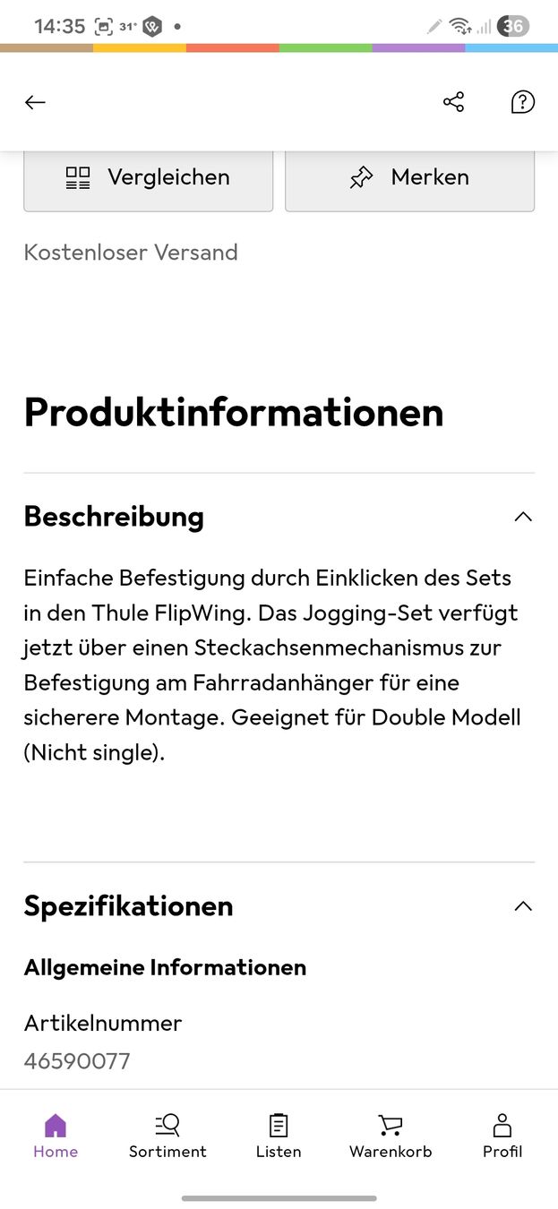 Thule Rimorchi: Thule Jogging-Set 2 für Velohänger neu  – Nuovo e nell'imballaggio originale da Belp venduto da jan_bm9v 3