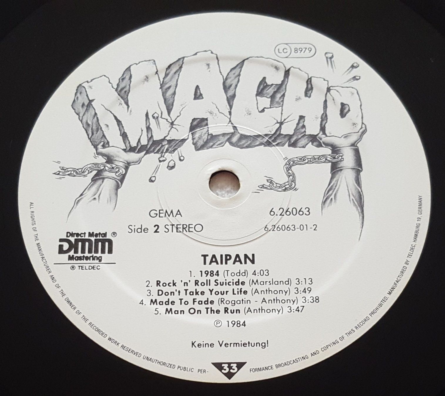 Dischi in vinile: Taipan - Taipan - LP - 1984 - First Press – Usato da Uster venduto da Zardodel 5