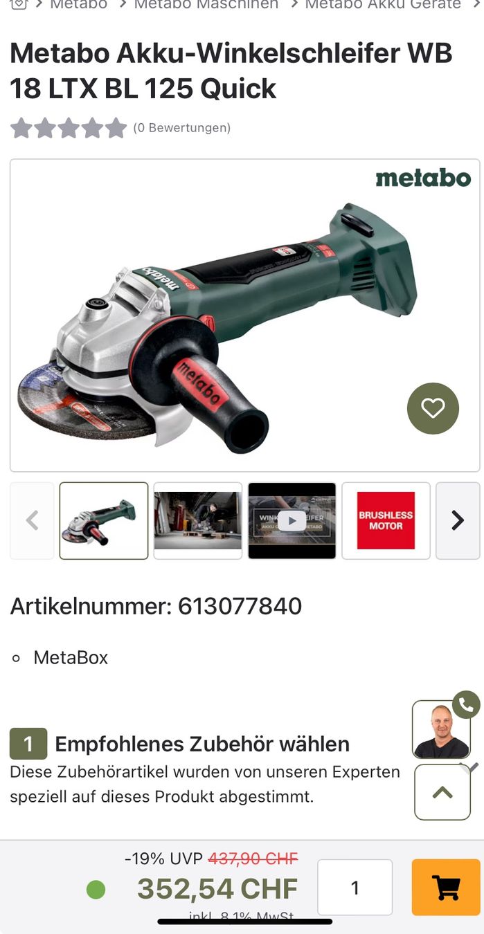 Metabo Alle Werkzeuge: Profi Trennscheibe Winkelschleifer Metabo Solo – Gebraucht aus Hittnau von Oracel 2