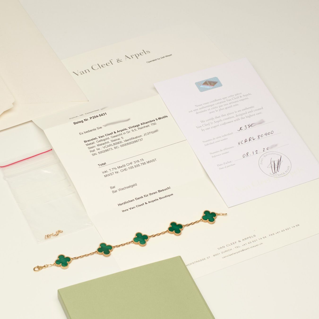 Van Cleef Bracciali & Braccialetti: Authentique Bracelet VAN CLEEF ARPELS Alhambra FULL SET – Nuovo (secondo la descrizione) da Carouge GE venduto da TLD 8