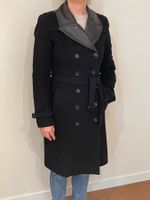 Manteau d'hiver Burberry noir laine, cachemire et cuir