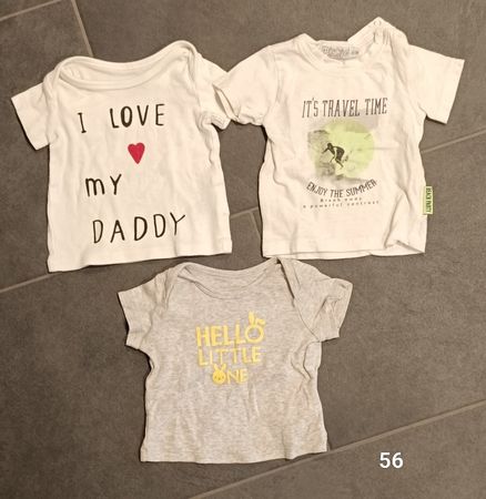 3er Set Baby T-Shirts, Grösse 56
