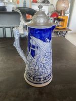 Beer Stein Ancienne Cruche Allemande en Gré et Étain