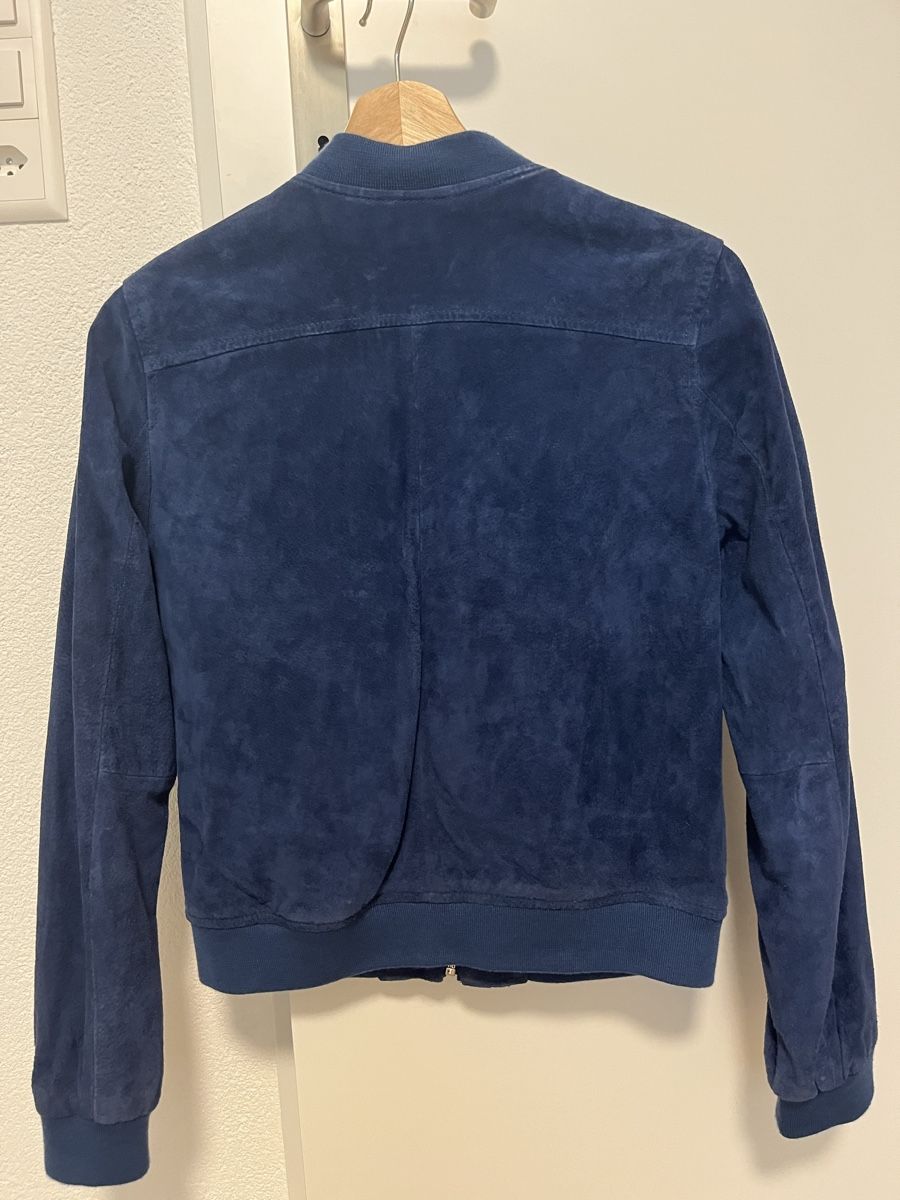 Stradivarius Giacche: Wildlederjacke im College-Stil blau M – Nuovo (secondo la descrizione) da Birrwil venduto da vanyboo 2