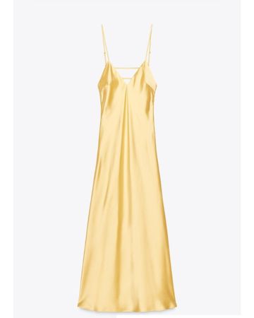 Robe jaune satinée, Zara, taille XS neuf