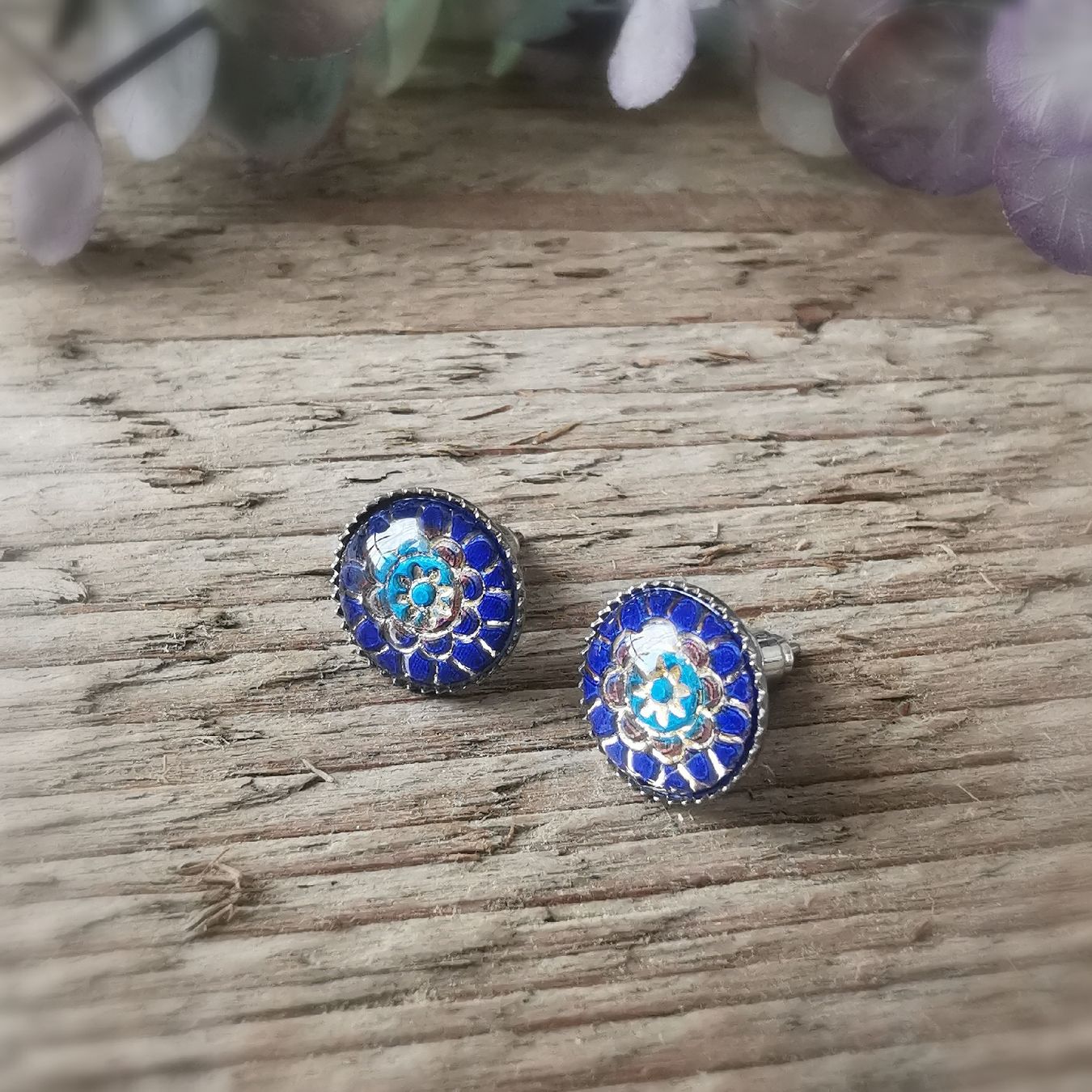 Orecchini pendenti & Orecchini a lobo: Ohrstecker Mandala blau – Nuovo (secondo la descrizione) da Obergerlafingen venduto da Sigus