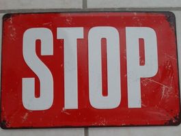 STOP Blechschild. 30×20 cm