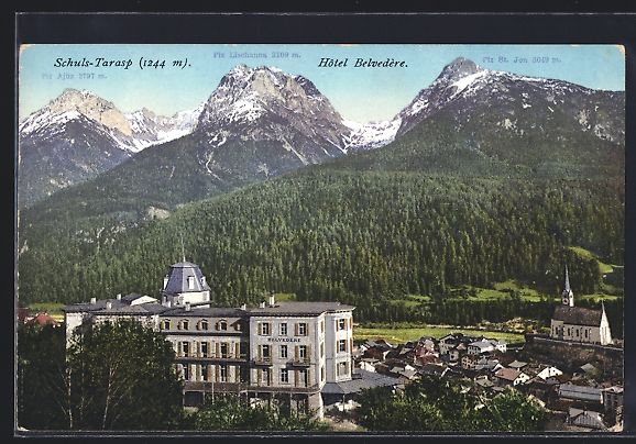 Ansichtskarten: Schuls-Tarasp, Totalansicht mit Hotel Be – Gebraucht aus Berlin von bartko-reher