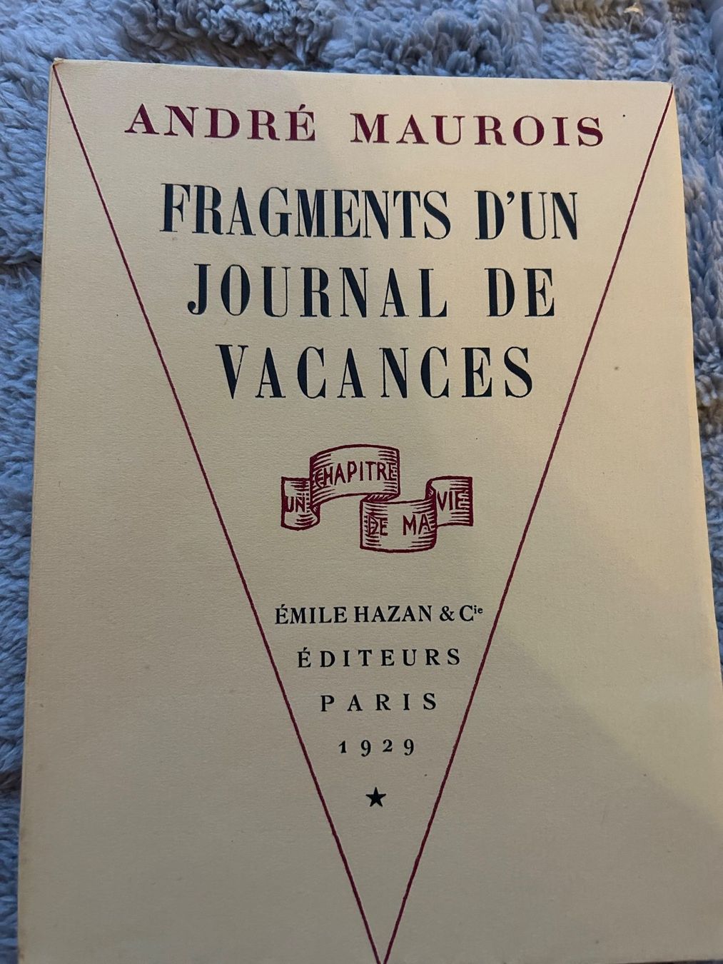 Libri: FRAGMENTS D'UN JOURNAL DE VACANCES – Usato da Genève venduto da zonzon9351