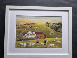 BLÄSS UND ZITA BILD HINTER PASSEPARTOUT MIT RAHMEN