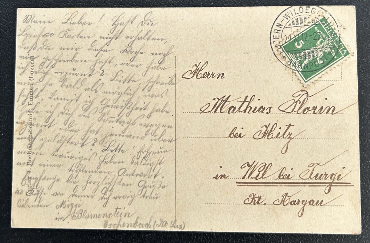 Cartoline postali: AK Eschenbach Dorfplatz  – Usato da Horw venduto da Tellbub 1