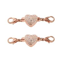Magnetverschluss mit Karabiner rose-vergoldet Herz11x18x7mm
